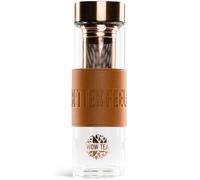 Stylish Tea Infusion Bottle 550ml - Borosilicate Glass, High Quality Stainless Steel Infuser, Leakproof, Heat Resistant, Reusable, Elegant Design with Leather Effect Handle - WOW TEA