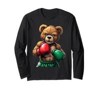 Stylish Teddy Bears Boxing Fierce Competitor Long Sleeve T-Shirt