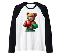 Stylish Teddy Bears Boxing Fierce Competitor Raglan Baseball Tee