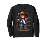 Stylish Texas Cowboy Teddy Bear Star Long Sleeve T-Shirt