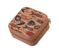 Stylish Themed Jewelry Gift Box Set with 6 Designs Including Butterflies Flowers Birds for Special Event Presents Vintage Cork Jewelry Box