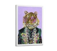 Stylish Tiger Wall Art, Fashion Print, Trendy Poster, Chic Canvas Picture Artistic Wall Mural Modern Hanging Decor Poster24x36inch(60x90cm)