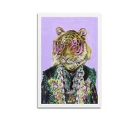Stylish Tiger Wall Art, Fashion Print, Trendy Poster, Chic Canvas Picture Artistic Wall Mural Modern Hanging Decor Poster20x30inch(50x75cm)
