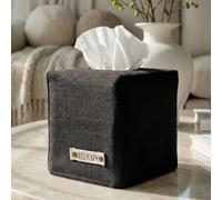 Stylish Tissue Box Cover - Beautiful Linen Holder Uniquely Displays Your Square Tissue Boxes - The Perfect Cube Cover for Your Home and Kitchen Decor