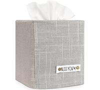 Stylish Tissue Box Cover - This Gray Linen Holder Instantly Covers Your Square Tissue Boxes - The Perfect Cube Cover for Your Bathroom and Home