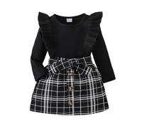 Stylish Toddler Girls Two Piece Playwear Set Featuring A Cozy Long Sleeve Pullover and Plaid Print Shorts Pink Princess Dress for Ladies Fancy Party 3 Year Old Girl Clothes