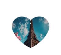 Stylish Tower Pattern Car Air Fresheners 4 Pcs Heart Shape Hanging Aromatherapy Tablets Scented Fresheners For Bedroom Bathroom