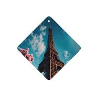 Stylish Tower Pattern Car Air Fresheners 4 Pcs Square Hanging Aromatherapy Tablets Scented Fresheners For Bedroom Bathroom