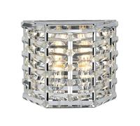 Twin Wall Light Sconce Highly Polished Nickel Finish LED E27 60W Bulb