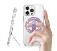 [Stylish Twinkle] EWA MagOne for Magsafe Phone Grip Kickstand [Replaceable Elastic Finger Loop], MagSafe Ring Holder Stand, Magnetic Phone Accessories for iPhone 17,16,15,14,13,12-(Glitter Purple)