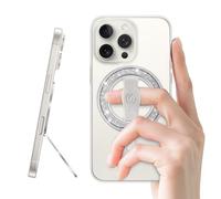 [Stylish Twinkle] EWA MagOne for Magsafe Phone Grip Kickstand [Replaceable Elastic Finger Loop], MagSafe Ring Holder Stand, Magnetic Phone Accessories for iPhone 17,16,15,14,13,12-(Glitter Silver)