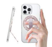 [Stylish Twinkle] EWA MagOne for Magsafe Phone Grip Kickstand [Replaceable Elastic Finger Loop], MagSafe Ring Holder Stand, Magnetic Phone Accessories for iPhone 17,16,15,14,13,12-(Rose Gold)