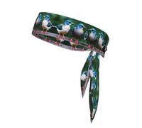 Stylish Two Birds Print Sports Head Tie Bandanas - Unisex Workout Hair Band for Jogging, Cycling, Yoga, and More