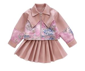 Stylish Two-Piece Outfit Set for Girls Featuring a Soft Jacket and Elegant Pleated Skirt Long Sleeve Toddler Kids Fashion Wear Spring Autumn Seasons Tops 9-10 Years Summer for Teens