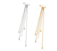 Stylish Two Tone Fringe Pin Crafted From Alloy Dress Accessory Brooch for a Refined Sophisticated Touch Long Chain Brooch