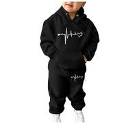 Stylish Unisex Kids Two Piece Tracksuit Set with Hooded Jacket and Comfortable Joggers for Children Bottoms Girls 12-13 Years Boys 8-9 Old Women's