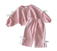 Stylish Unisex Toddler Tracksuit Set Cozy Long Sleeve Crewneck Sweatshirt Jacket with Matching Pants Girls Sports Leggings Clothes 8-9 Years 12-18 Months Red Jumper Kids