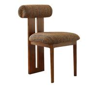 Stylish Upholstered Dining Chair Set, Solid Wood Legs, Perfect for Kitchen, Restaurant, Study Room, Living Room (Black & Beige, 1PC)