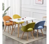 Stylish Upholstered Dining Chairs with Solid Wood Legs Modern Fabric Side Armchairs for Dining Room Restaurant & Hotel Comfortable Seating Solution for Elegant Interiors