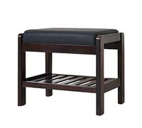 Stylish Upholstered Shoe Bench Rack with Sturdy Wooden Frame - Perfect for Hallway & Entryway Storage (Color#3 Size: 50x34x42cm)