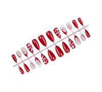 Stylish Valentine's Day Themed Almond Pres On Nails With Heart And 3D Bows False Nails Manicure For Fashion Enthusiasts