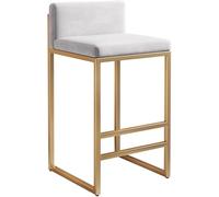 Stylish Velvet Bar Stools - Counter Height Dining Chairs in Black, Grey, White - Comfortable Back Support for Kitchen, Pub, and Dining Room - 55/65cm Options