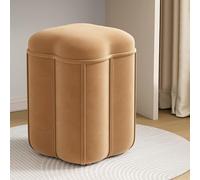 Stylish Velvet Flower Pouf Ottoman with Storage - Large Capacity Footrest for Bedroom Makeup & Salon - Comfortable Cushioned Stool (45cm) - Trendy Home Decor Accent