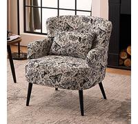 Stylish Velvet Lounge Chair BREZO Upholstered Accent Chair with Steel Frame Perfect for Living Room Bedroom Makeup Area (Color: E)