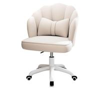 Stylish Velvet Swivel Makeup Chair 360° Rotating Aesthetic Seashell Design Perfect for Living Room & Bedroom Elegant White Dressing Chair