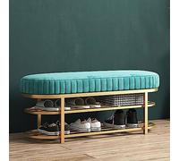 Stylish Velvet Upholstered Entryway Bench with 2-Tier Shoe Rack - Modern Hallway Storage for Home - Chic Furniture for Shoes and Accessories