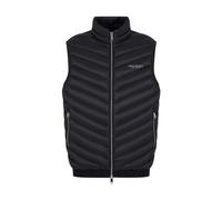 Armani Exchange Men's 100% Down, Front, Elastic Waistband with Logo Vest, Black/Melange Grey, Extra Large
