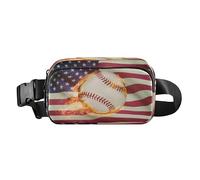 Stylish Waist Bag Fanny Pack for Men Women Water Resistant Sling Chest Bag with Adjustable Strap for Travel Gym Work Baseball Ball Flag on Series