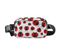 Stylish Waist Bag Fanny Pack for Women Men Large Capacity Cross Body Bag Belt Pack with Adjustable Strap for Workout Running Hiking Distinctive Insect Ladybugs Pattern Abstract Texture