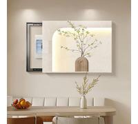 Stylish Wall-Mounted Electric Meter Box Cover - Decorative Breaker Panel & Fuse Switch Hide, Black, 31.5 x 23.6 in, Perfect for Home & Office Décor