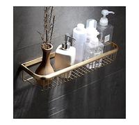 Stylish Wall-Mounted Floating Shelves for Bathroom - 45cm Gold Brushed Storage Rack, Brass Shower Caddy & Support, Elegant Bath Accessories for Organized Spaces