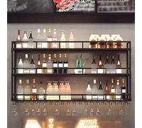 Stylish Wall-Mounted Wine Rack & Glass Holder - Versatile Iron Wine Storage for Home, Bars & Wine Cellars (150x25x90cm) - Space-Saving Design & Elegant Decor