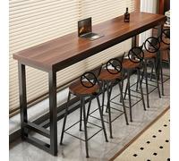 Stylish Walnut Bar Table Space Saving Dining Table for Small Kitchens Living Rooms & Balconies Narrow 140x30x105cm Ideal for Modern Decor & Compact Spaces