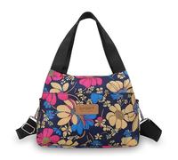 Stylish Water Nylon Tote Bag For Women Large Capacity Lunch Grocery Shopping School Everyday Use With Multiple Pockets (Blue One Size)