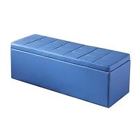Stylish Waterproof Ottoman Bench - Stain Resistant PU Footstool with Solid Wood Frame - Chic Storage Chest for Shoes - 7 Vibrant Colors - Ideal Home Decor Accent