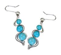 Stylish Waving Designs Earrings With Natural Stone Accent Comfortable And Sturdy Materials For Long Time Use Wear Blue Stone Earrings