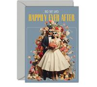 Stylish Wedding Card For Bride and Groom - Modern Cool - Happy Wedding Day Cards Congratulations, Congrats Well Done Just Married Card - A5 Marriage Wedding Greeting Cards for Couples