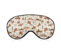 Stylish Western Theme with Horse Sleep Mask with Adjustable Strap for Sleeping Block Light Eye Sleep Shade Cover One Size