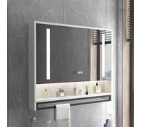 Stylish White Farmhouse Bathroom Mirror Cabinet 80cm Vanity Storage with Mirror Space-Saving Medicine Cabinet for Living Room & Bathroom Modern Design Functional & Chic