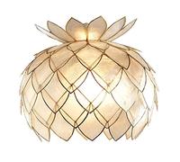 Stylish White/Gold Natural Capiz Shell Artichoke Ceiling Light Fitting Pendant Shade