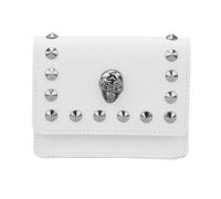 Stylish White Golf Rangefinder Carrying with Rivets, Protective for Multiple Rangefinder, Magnetic Clasp Design, Belt Attachable, Shockproof