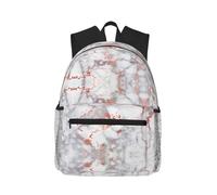 Stylish White Marble Travel Backpack Rose Gold Lightweight Laptop Backpack with Water Protection for College Work Work Black, One Size, Black, Rozmiar uniwersalny