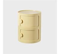 Stylish White Nightstand with Storage, Round Bedside Table with Sliding Doors, Versatile End Table for Bedroom & Living Room, 29.9x12.6x12.6in, Removable Plastic Cabinet