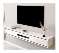 Stylish White Wall-Mounted Floating TV Stand with Drawers Modern Media Console & Entertainment Center Wood Storage Cabinet with Cable Management Perfect for Living Room