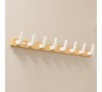 Stylish White Walnut WallMounted Coat Rack with 8 SpaceSaving HooksPerfect Entryway Wall Art for Coats Jackets Bags Towels & UmbrellasIdeal for Bathroom Bedroom & Kitchen