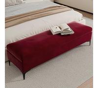 Stylish Wine Red Upholstered Storage Bench 39.3in Ottoman Shoe Bench with Padded Seat Flip Lid Entryway Footrest Bedroom Bed End Storage Solution
